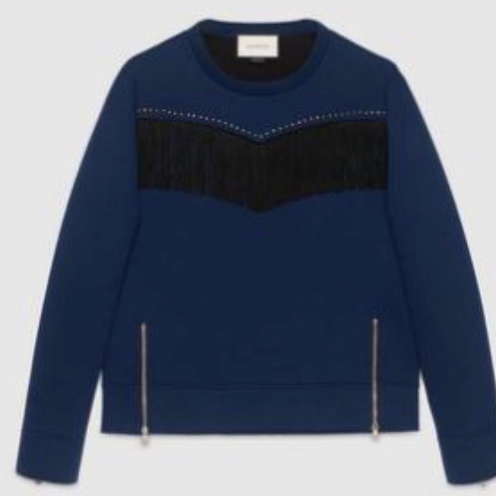 Gucci Men’s Fringe Neoprene Sweater